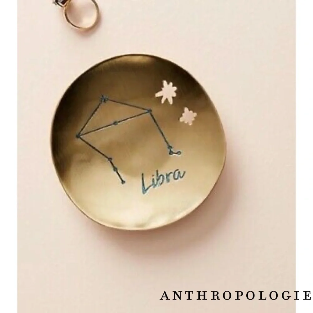 Anthropologie Hammered Zodiac Steel Trinket Dish- Libra